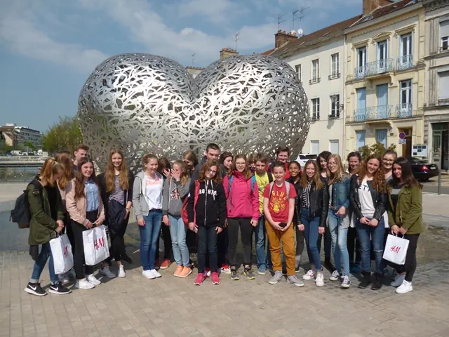 Sch�lergruppe vor Coeur de Troyes