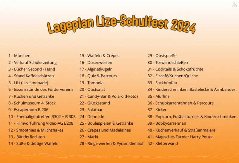 Stände am Schulfest 2024