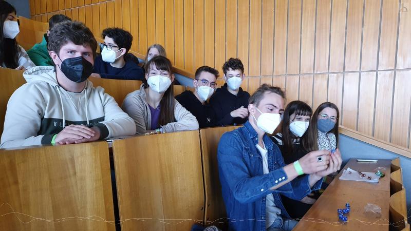 Mathe-Leistungskurs im H�rsaal der Uni T�bingen