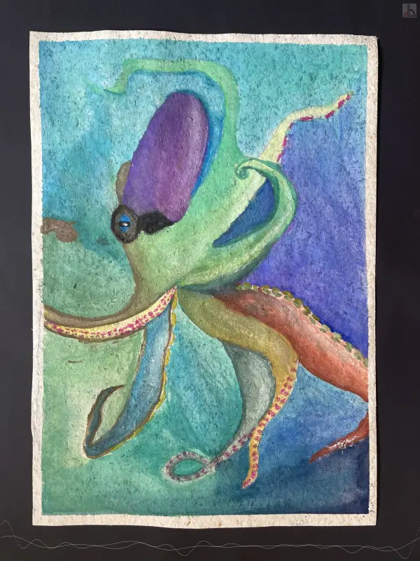 Oktopus grün-lila